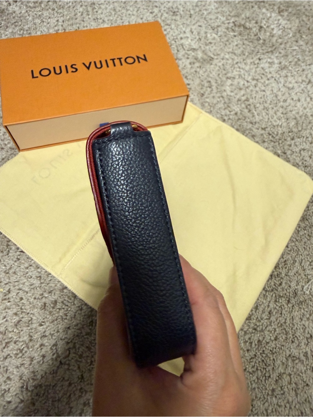 Louis Vuitton Felicie Pochette in (Marine Rouge) Monogram Empreinte leather. - Picture 9 of 16